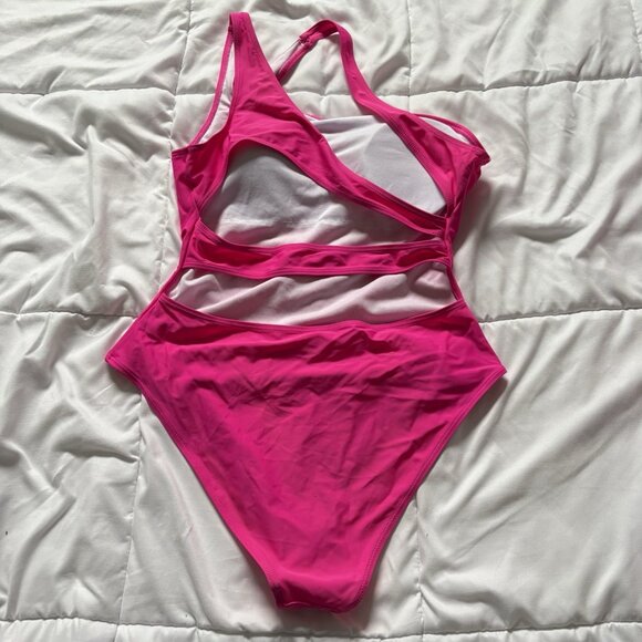 Womens Size XL Swimsuit One Piece Bathing Suit Pink Padded Beach Summer - Picture 5 of 8